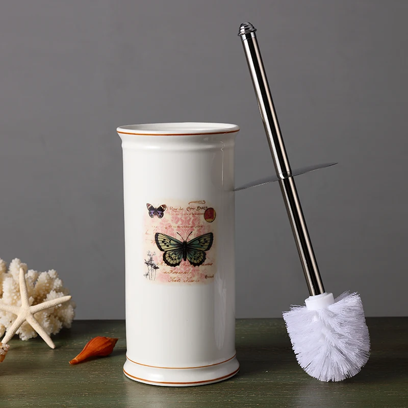 American country ceramic toilet brush set European style bathroom
