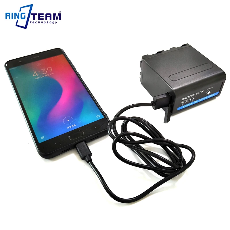 Günstige 7,4 V 8800 mAh NP F980D Multi funktion mit USB Port   DC 5,5mm loch für Handy  lampen Monitore Digital Kameras.