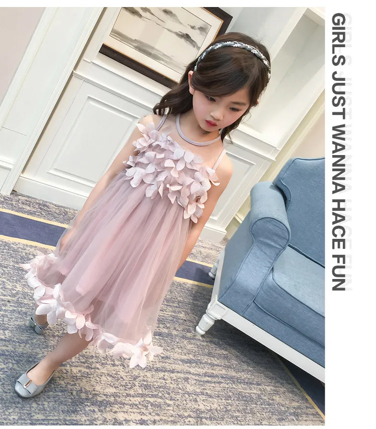2018 Fashion Flower Girls Dress Summer Kids Clothes Sleeveless Cute Princess Party Children Dresses For Girls Costumes 14 Years (10)