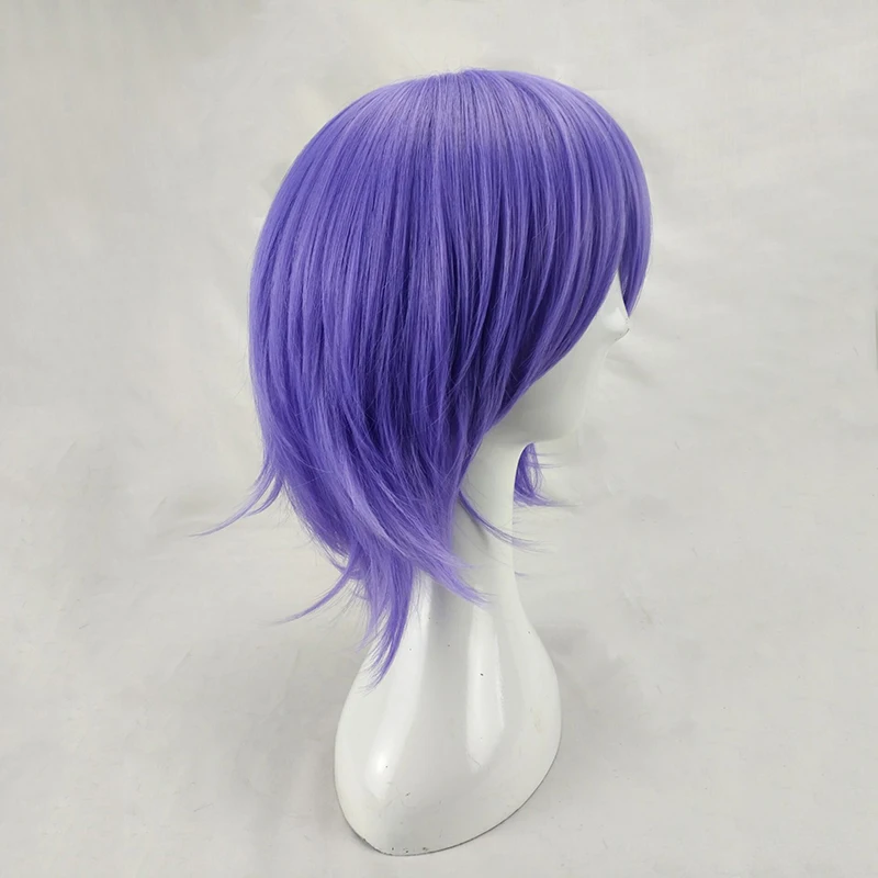 HAIRJOY мужской женский фиолетовый парик для косплея Короткие вьющиеся слоистые синтетические волосы вечерние парики с челкой 10 цветов