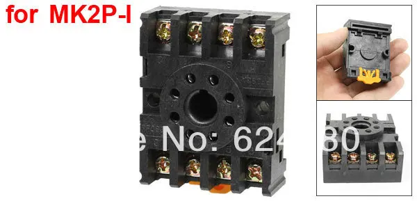 Черные 8 круглых штифтов 8P 35 мм крепление на din рейку цоколь PF083A для ASY 3D MK2P I реле AH2