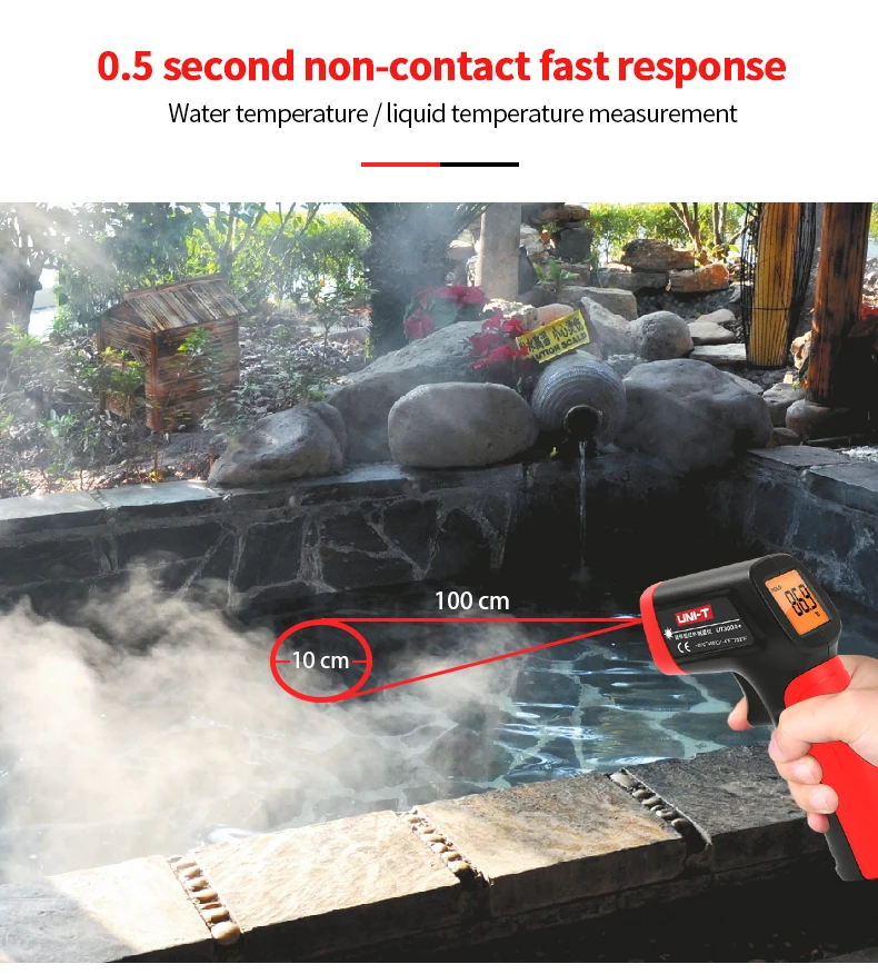 UNI-T UT300A+ лазерный инфракрасный термометр ручной Termometro цифровой промышленный Бесконтактный лазерный измеритель температуры пистолет