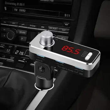 

BEESCLOVER Car Charger FM Transmitter Music Player,Wireless Bluetooth Car Player with Hand-free Calling 4EQ toggle USB disk r30