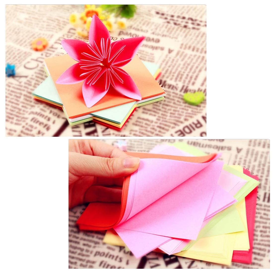 Craft Paper 100pcs/set Square Origami Paper Single Side Folding Papers