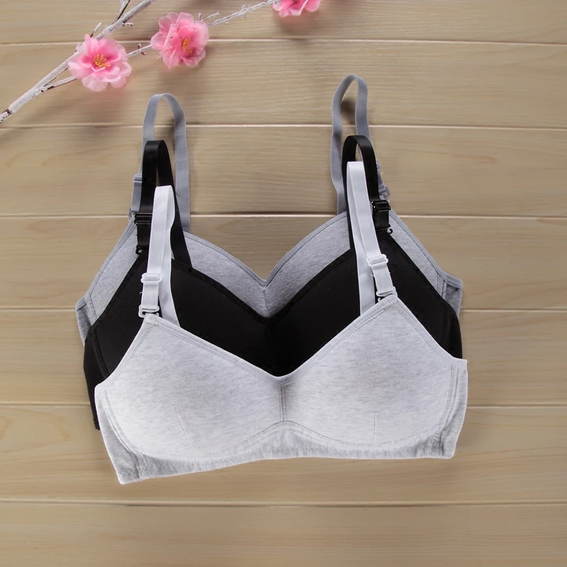 

Topics for Teens Free Shipping Cotton Teenage Girl Training Sports Bra Adolescente Lingerie Wireless Tops Underwear for Girls