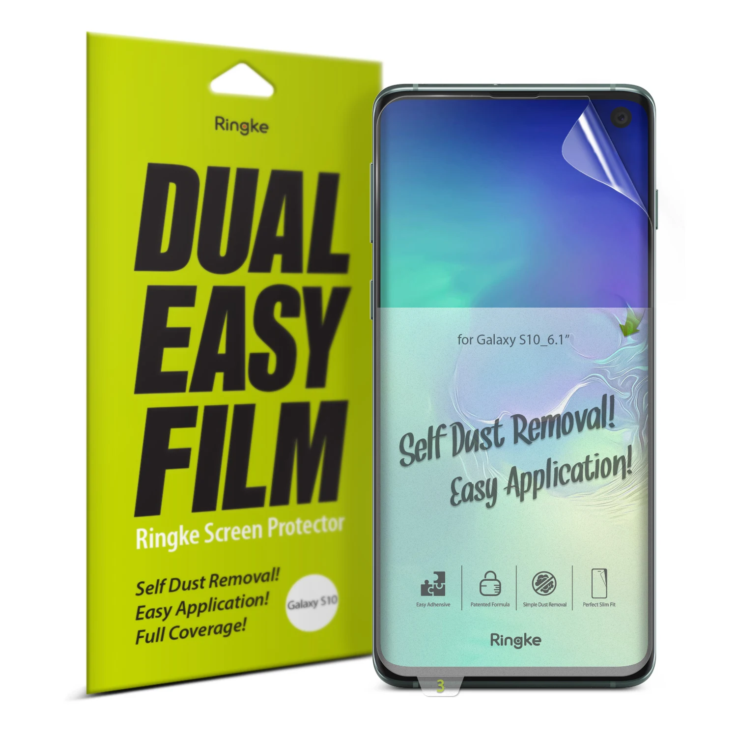 

Rearth Ringke Dual Easy Film Flexible TPU Soft Screen Protector for Samsung Galaxy S10 / S10 Plus / S10+ / S10E