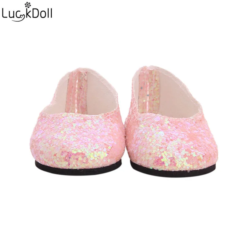 Luckdoll Красивая 18 дюймов американская Кукла Блестки туфли кукольные аксессуары мини обувь детская лучший подарок n1564-n1673