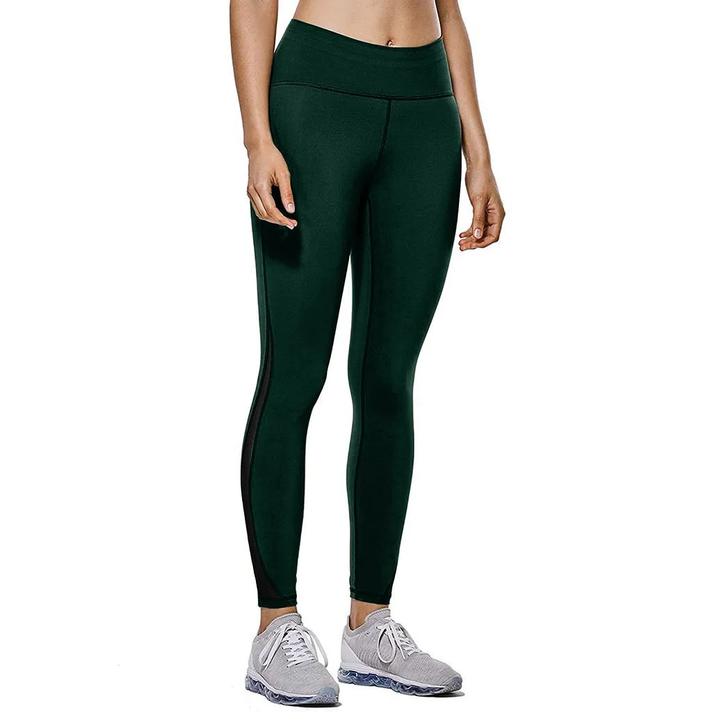 Army Green Спортивные колготки для женщин, для фитнеса, для йоги, с высокой талией, штаны для йоги, сетчатые, для бега, бесшовные леггинсы, из кусков, леггинсы для фитнеса, Feminina#30 - Цвет: Army Green