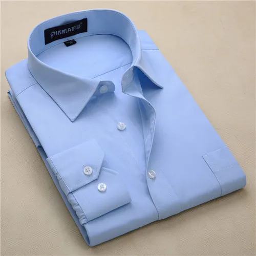 Удобные однотонные деловые мужские рубашки с длинным рукавом и квадратным воротником размера плюс 8xl, приталенные официальные мужские топы - Цвет: x100712