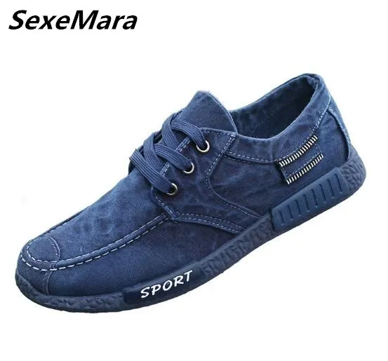 Blue Rubber Shoes Men Canvas Shoes 2017 New Men's Fashion Solid ...