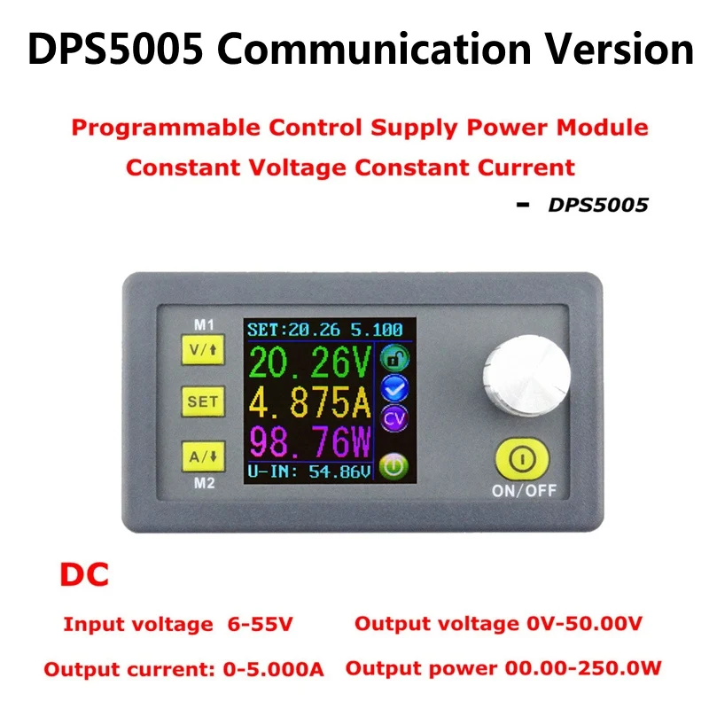 DC DPS5005 voltaje corriente constante de paso bajo módulo de alimentación programable de voltaje buck convertidor LCD a color de 50 V DC DPS5005 voltaje corriente constante de paso bajo módulo de alimentación programable de voltaje buck convertidor LCD a color de 50 V