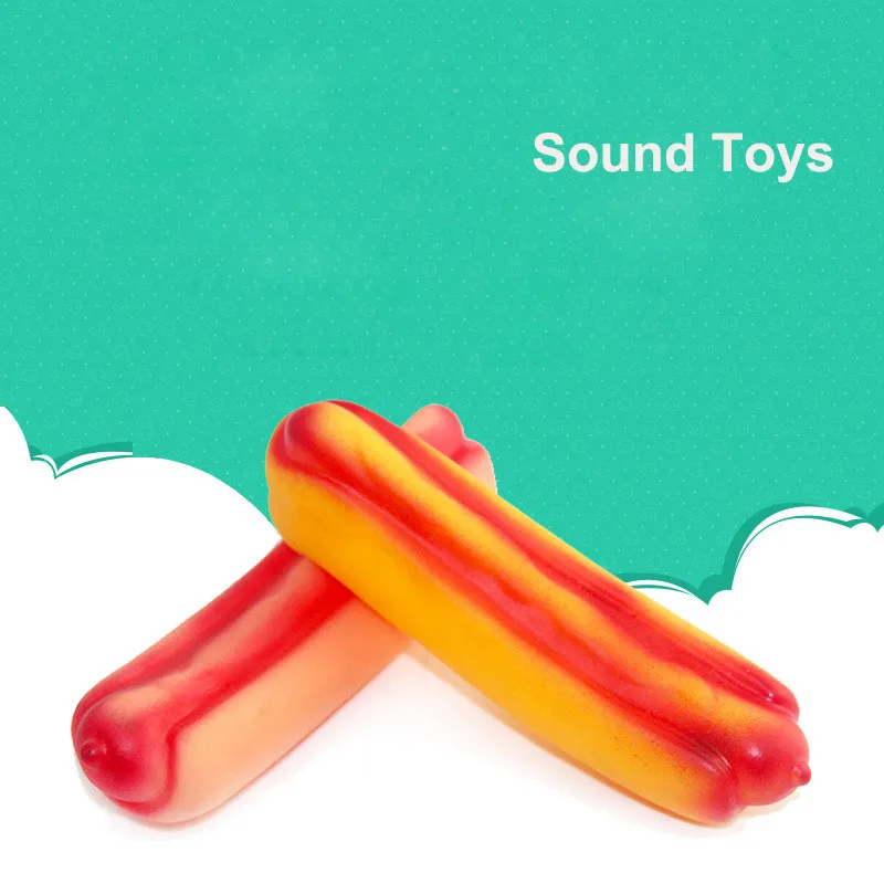 

1 Pc Rubber Pet Toy Hamburg Hot Dog Sausage Sound Toys Pet Dog Bite Toys