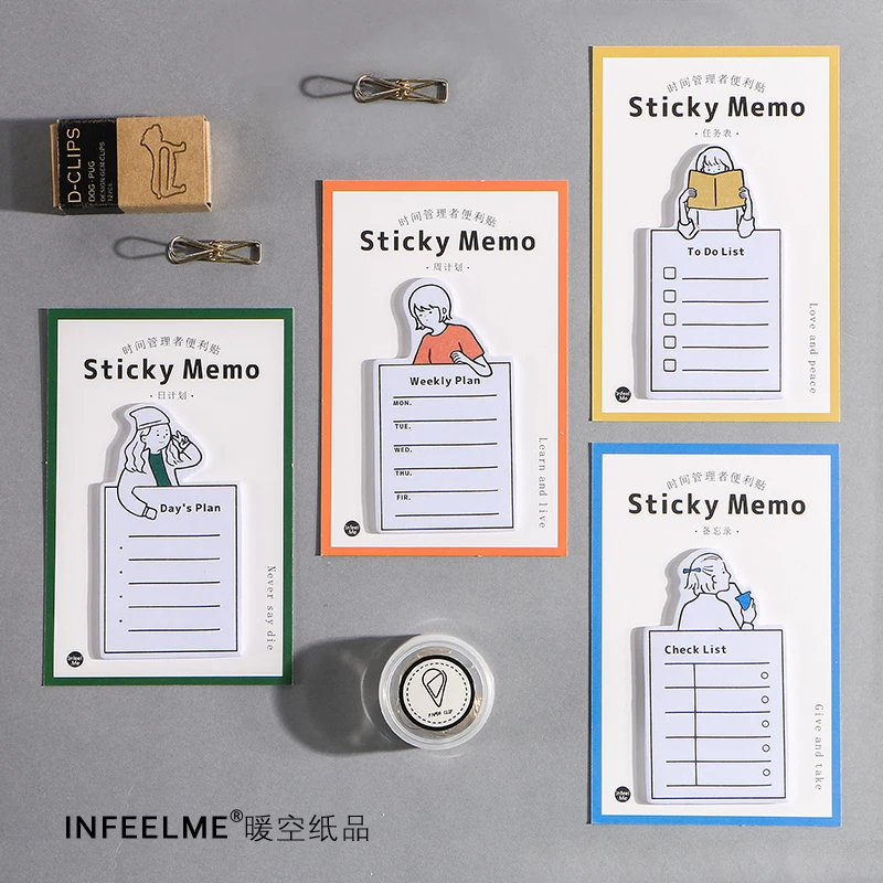 

Infeel.me time manager sticky memo pad notepad paper message note