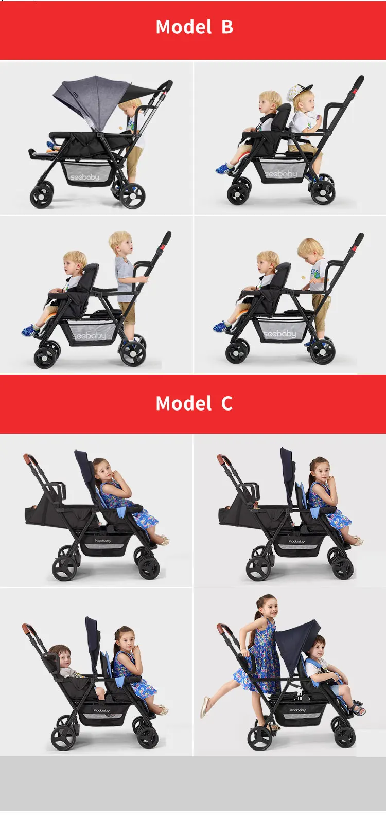 Две детские коляски могут сидеть лежачие двойной детская коляска второй детские коляски