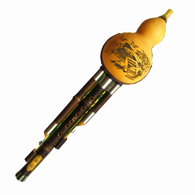 Black Bamboo ThreeTone Hulusi Flute Gourd Flauta Crashproof Calabash