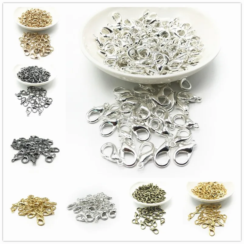 

Metal lobster clasp 20PCS 10-16mm jewelry making loose lobster parrot clasp DIY Necklace Bracelet