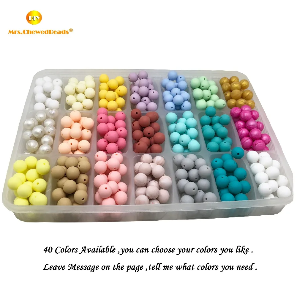

Silicone Beads 10mm/12mm/15mm Baby Colorful beads Food Grade Nursing Chewing Round Silicone Beads BPA Free DIY Jewelry making