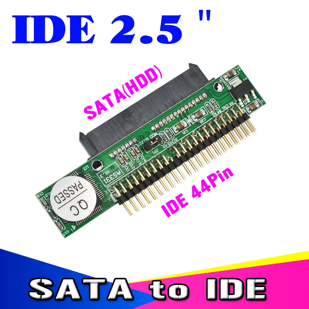 Kebidu-Adaptador de disco duro para DVD, CD y PC, convertidor HDD, 1,5 Gb/s, 44 Pines, SATA 2,5 hembra a IDE 2,5 macho