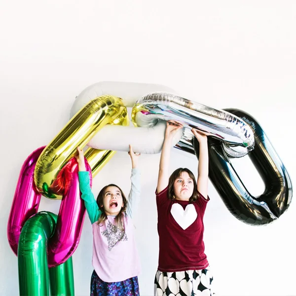 

40inch Number 0 Balloons Chain Large zero ballons Silver Gold Chain Link Adult Birthday Party Backdrops Anniversa Wedding Decora