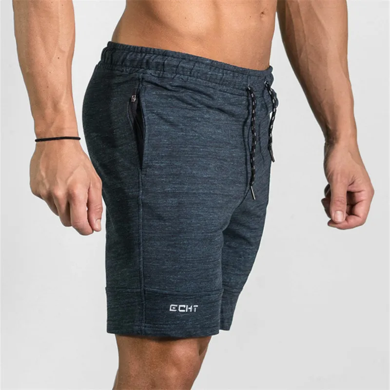

2018 Summer Men's Gyms Shorts Bodybuilding Clothing Men Fitness Zipper Pathwork Workout Cotton Shorts