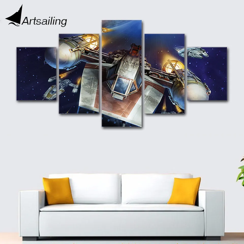 

5 Piece Spaceship Aircraft Sapce Movie Painting large Canvas Wall Art huge Modern Decor Printed Painting Canvas Pictures Bedroom