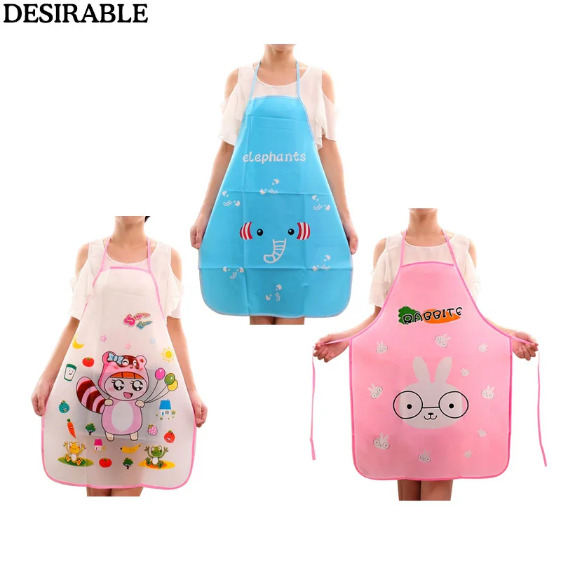 

Cute Cartoon half-length Apron 5-10 Pcs Sleeveless Waterproof Anti-oil Kitchen Cooking Waist Bib Creative Aprons BBQ Household