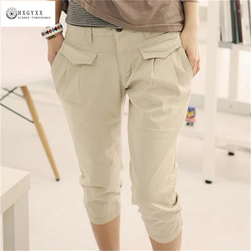 

Plus Size Women Harem Pants Fashion Solid Calf Length Pants 2019 Casual Cotton Summer Trousers Female Capris Sweatpants B034