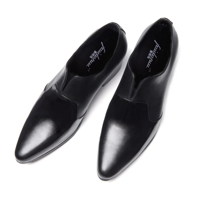 Hqs327 Bal De Hommes Pointu Talons Noir Homme En Mariage Hauts Main Cuir Parti Bout 2018 Mocassins Mâle Formelle Chaussures Verni Robe S0qyxH