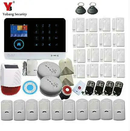 

Yobang Security Wireless IP Camera WIFI+GPRS Automation GSM Home Alarm system With Wireless Solar Power Siren Door/Window Sensor