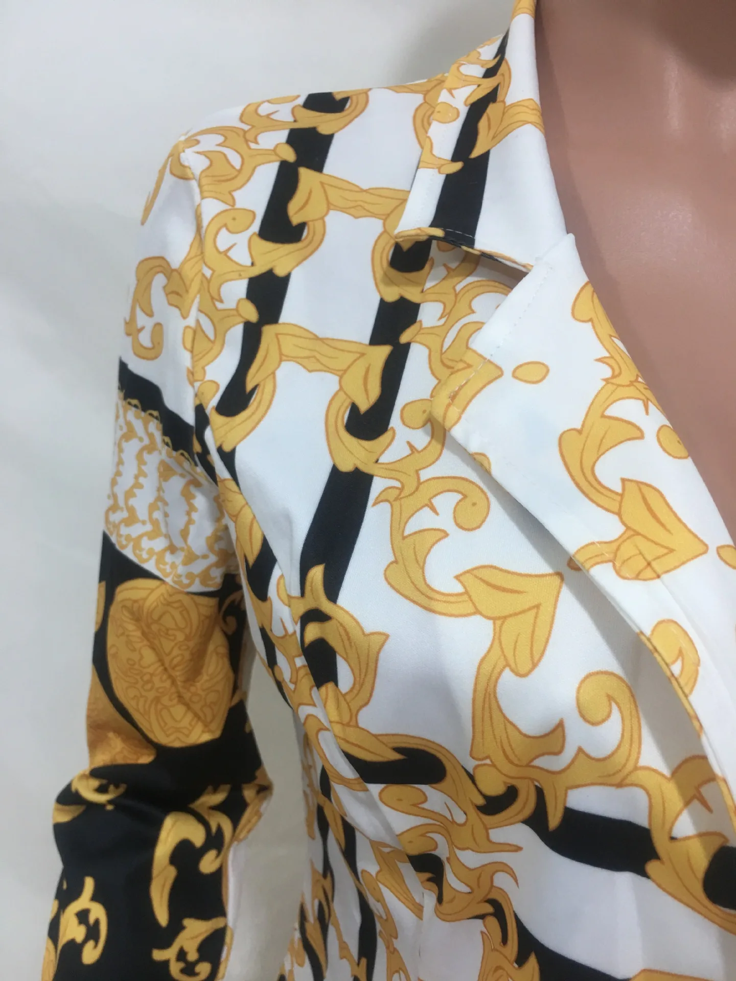 Женский Осенний винтажный блейзер с узором "пейсли" топ+ узкие длинные штаны комплект из двух предметов женские обтягивающие наряды костюмы L5258