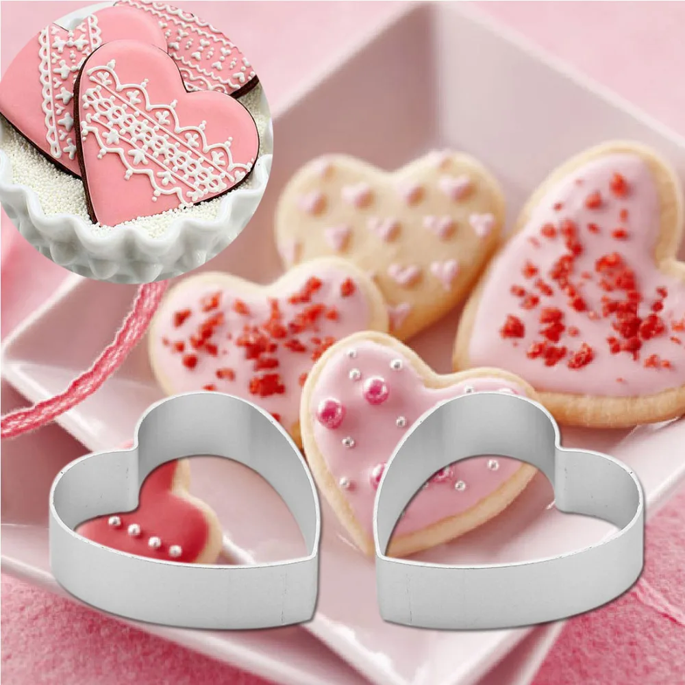 

Free shipping new Christmas Cake Tools Aluminium Loving Heart Shaped Alloy Pastry Biscuit Cookie Cutter Baking Mould