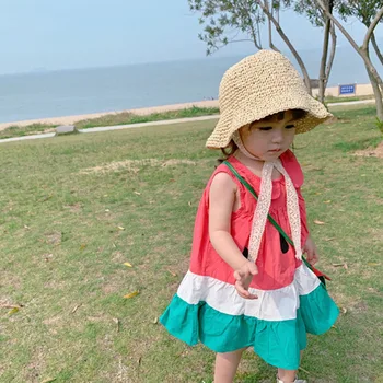 

MILANCEL 2020 girls clothes summer kids dresses sleeveless baby girls party dress watermelon style beach dress