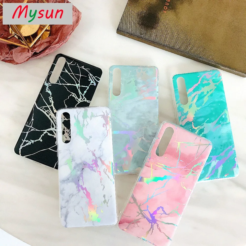Роскошный лазерный мраморный чехол для Huawei P20 мягкий из ТПУ Nova2s 3e Lite Plus Nova3e |