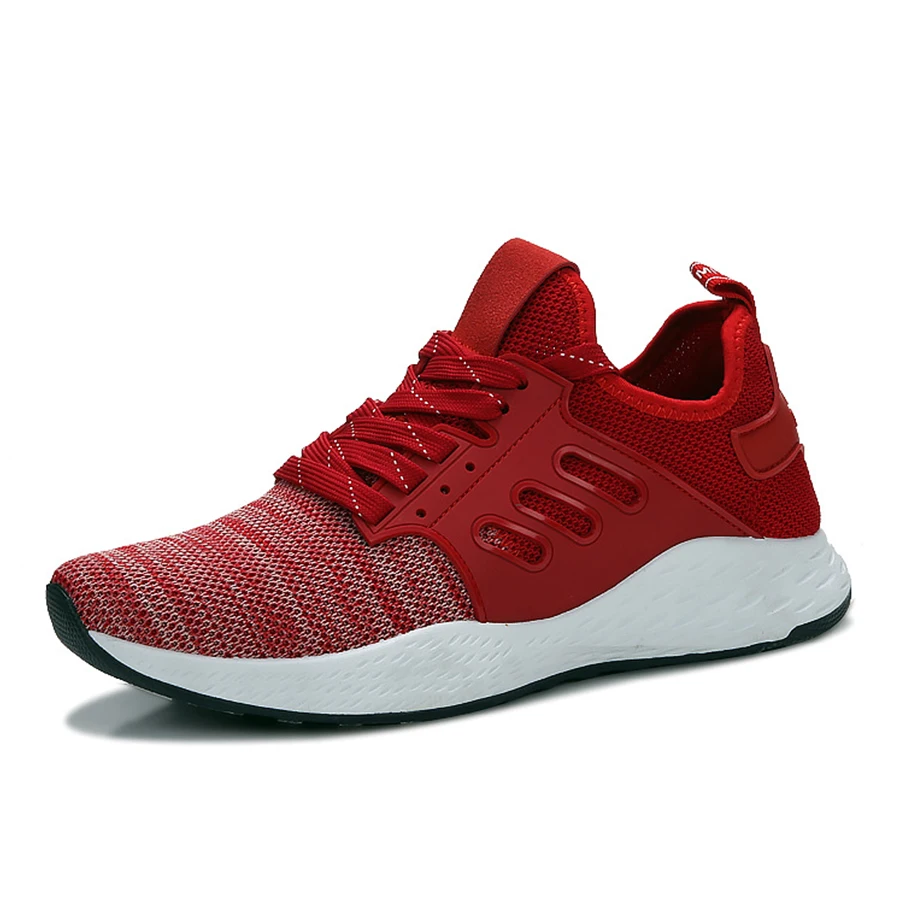 Plus Taille Casual Respirant Dentelle up Armure Homme Fly Maille Étudiants Black Hommes 2018 slip Sneakers red Non Chaussures Mlanxeue gray 0OY7W