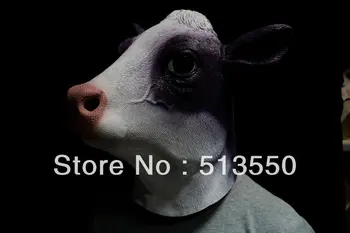 

Adult Realistic Animal Head Mask Full Overhead Cow Head Mask for Party
