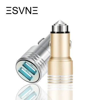 ESVNE Dual USB Car Charger for iPhone 5 5s 6 6s 7 Samsung Xiaomi mi5 Mobile Phone Charger Car USB Charger Adapter cargador coche