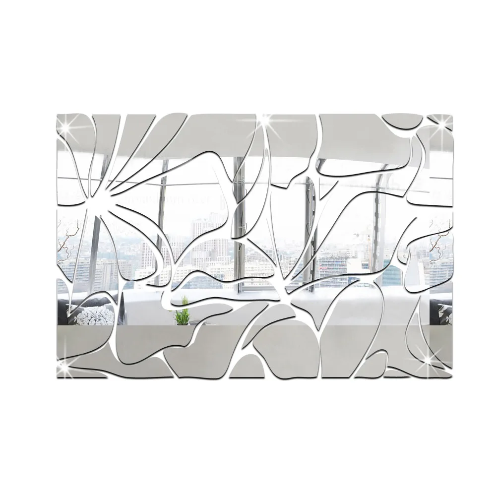 

(42 pieces/lot) Home Decoration Mirror Wall Stickers Posters Wall Stickers for Kids Rooms Sticker Bathroom 3D Wall Stickers