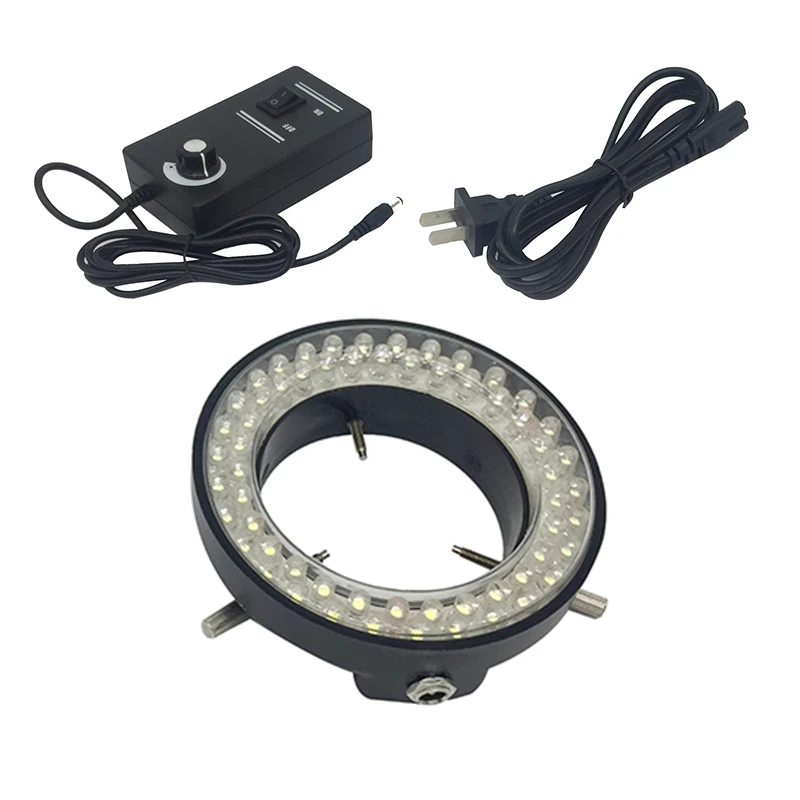 

60 LED Adjustable White Ring Light Illuminator Lamp for Industry Zoom Stereo Microscope Lighting EU/RU/US Plug Power Adapter