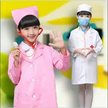 Детский карнавальный костюм на Хэллоуин, Детский костюм доктора, униформа медсестры, одежда для игр для девочек, вечерние костюмы с шапкой