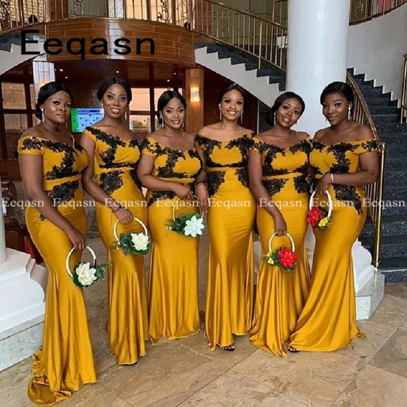 Золотое платье подружки невесты с русалочкой, длинное платье для свадебной вечеринки, женское платье в африканском стиле, свадебное платье для гостей