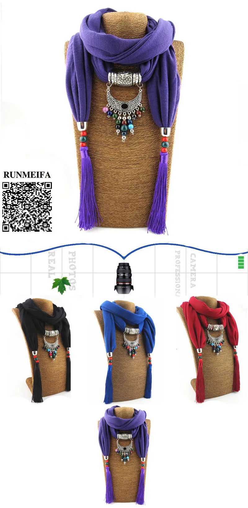 Дизайн массивное ювелирное изделие кулон ожерелье шарфы для женщин ювелирные изделия шарф 180x40cmPure цвет полиэстер хлопок ювелирные изделия шарф