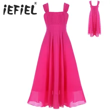 IEFiEL/шифоновое платье с цветочным узором для девочек; Детские нарядные Вечерние платья подружки невесты на свадьбу; бальное платье принцессы на выпускной; торжественное платье