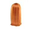 WoodFestival 18 inch Orange Synthetic Wig Heat Resistant Female Women's Cosplay Wigs for Women Straight Hair Medium Length ► Photo 2/6