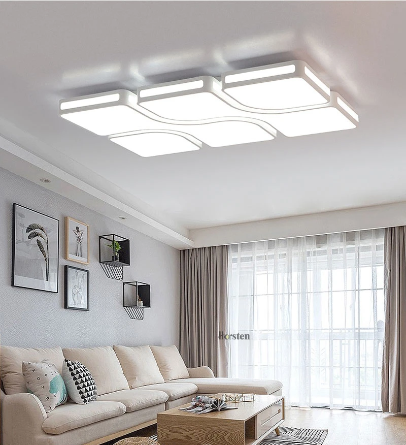 Modern Simple Acrylic LED Ceiling Lights Minimalist Rectangular Ceiling Lamp With Romote Control For Living Room Bedroom 220V (2)