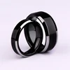 Bague en titane pour hommes et femmes, bague de mariage Simple, noir lisse/3 couleurs ► Photo 1/5