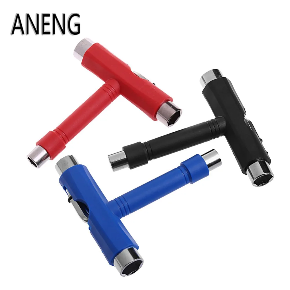 ANENG Roller Skate wrench Skateboard T Shape Tool Universal Multi-Function Key Black ANENG Roller Skate wrench Skateboard T Shape Tool Universal Multi-Function Key Black