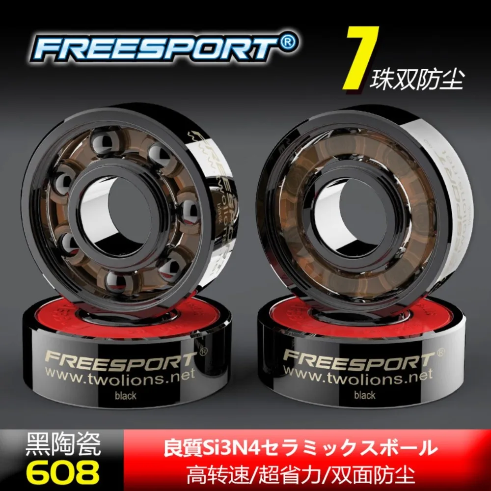 FreeSport 608 الهجين أسود السيراميك محامل 7 الخرز ABEC9 عالية Rev Rodamientos ل سكيت Longboard مضمنة تزلج HandSpinner