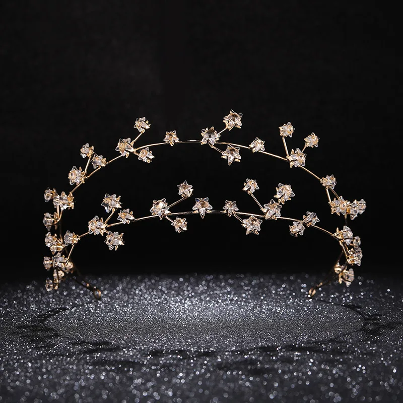 Gold Rhinestone Star Bridal Hairbands Wedding Hair Accessories Handmade Crystal Headband Women Party Jewelry Girl's Headpiece цена Gold Rhinestone Star Bridal Hairbands Wedding Hair Accessories Handmade Crystal Headband Women Party Jewelry Girl's Headpiece цены онлайн