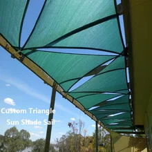 Custom Anysize Triangles Sun Shade Sail HDPE PU Polyester Waterproof Cloth 100% Shading Outdoor Courtyard Balcony Carport Awning