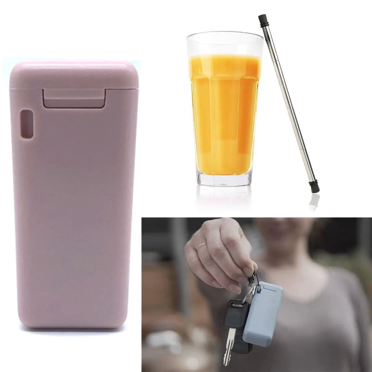 Collapsible Reusable Foldable Stainless Steel Straw Portable Straw